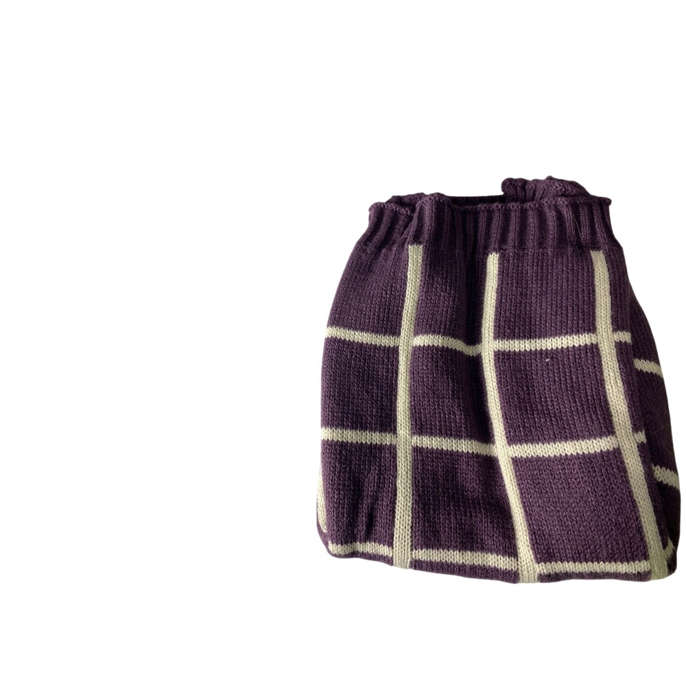 Pet Sweater Purple White Plaid Dog Sweater Size Medium 100% Acrylic